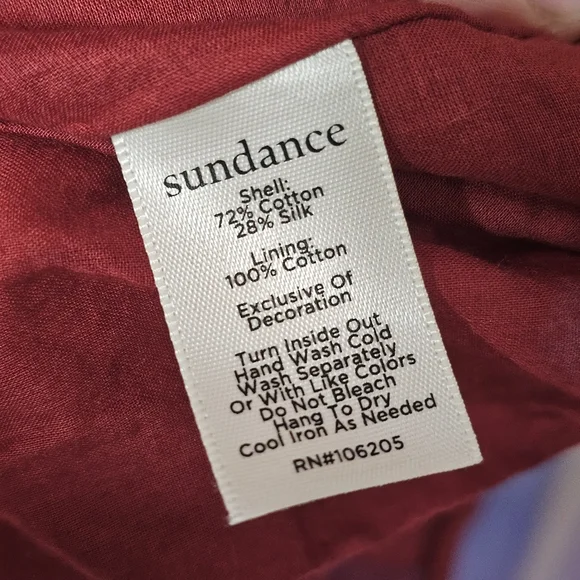 Sundance Zura Dress In Dark Red Silk Cotton Blend - Picture 3 of 6
